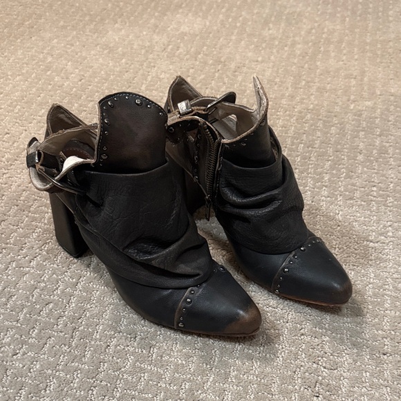Freebird by Steven Shoes - Freebird by Steven Black and Brown Heeled Booties